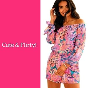 🌸 Lilly Pulitzer Myri Romper in Swirling Sea Dream • XL